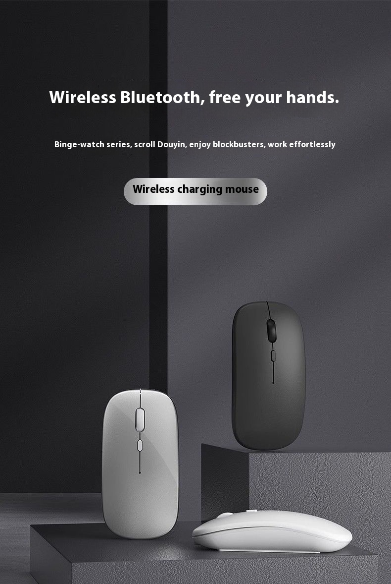 Wireless Mouse – Bluetooth & 2.4G Dual Mode, Silent Click, Rechargeable/Battery Options, 3-Button Ergonomic For Laptop/PC/Tablet_voghion.com
