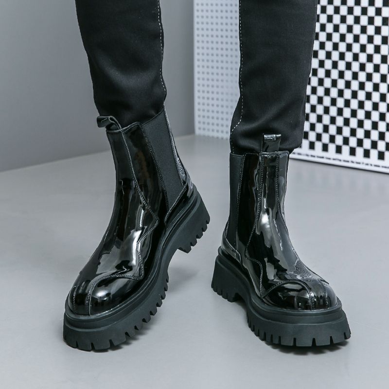 Neue Mode Chelsea Boots Herren Pointy Toe Retro Stiefel Britische Herrenstiefel Lederstiefel Lederschuhe_voghion.com