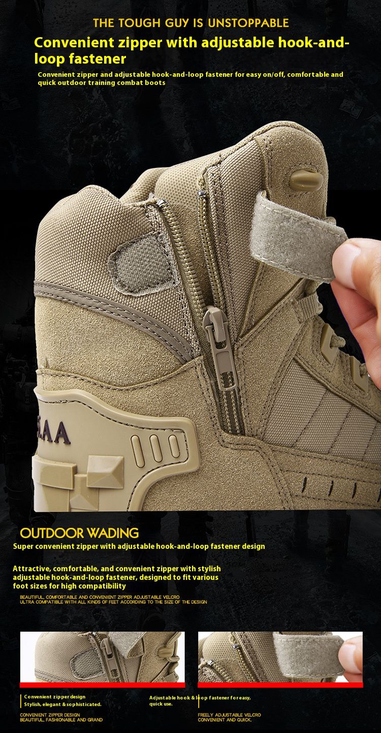 Tactical Outdoor Boots For Men - Lightweight Hiking Shoes With Anti-Slip Sole, Breathable & Durable For Running, Trekking ( Sand/Brown/Green)_voghion.com