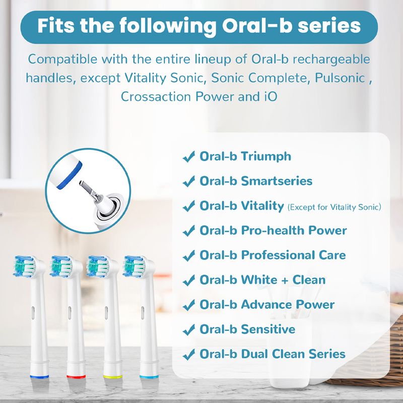 12 Stück Kompatibel mit Oral B Elektrischen Zahnbürsten Ersatzzahnbürstenkopf, Professionelle Bürstenköpfe Nachfüllpackungen Für 1000 1500 3000 7000 7500 8000 9000_voghion.com