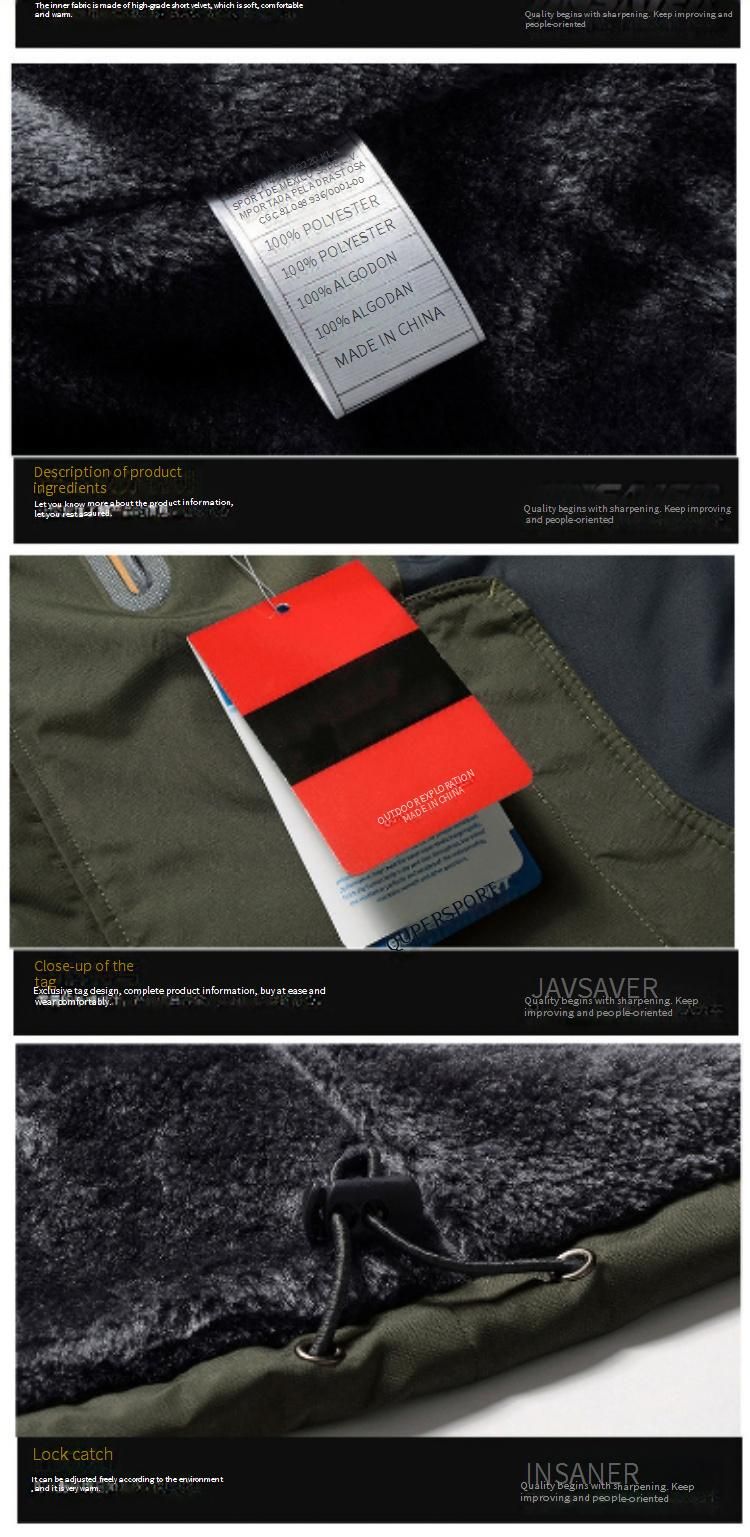 Giacca invernale resistente da uomo – Giacca da pesca antivento foderata in pile, impermeabile da trekking (rosso/nero/blu navy/verde militare)_voghion.com