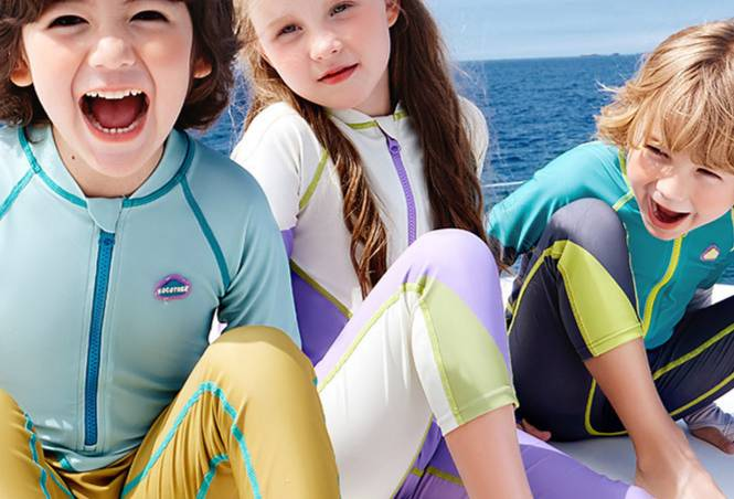 "Kids UPF 50+ Long Sleeve Rash Guard Swimwear – Chlorine-Resistant, Anti-Bacterial & UV Protection, One-Piece Swimsuit For Boys Girls_voghion.com