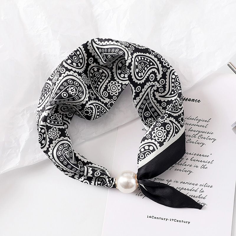 Bufanda de seda larga a rayas de alta gama para mujer, protección para el cuello, fina, profesional, con hebilla magnética, para verano_voghion.com