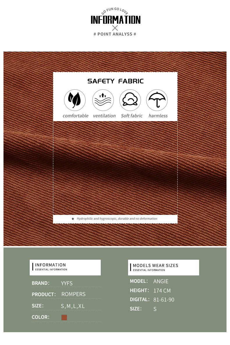 Salopette in velluto a coste ampia con tasca marrone_voghion.com