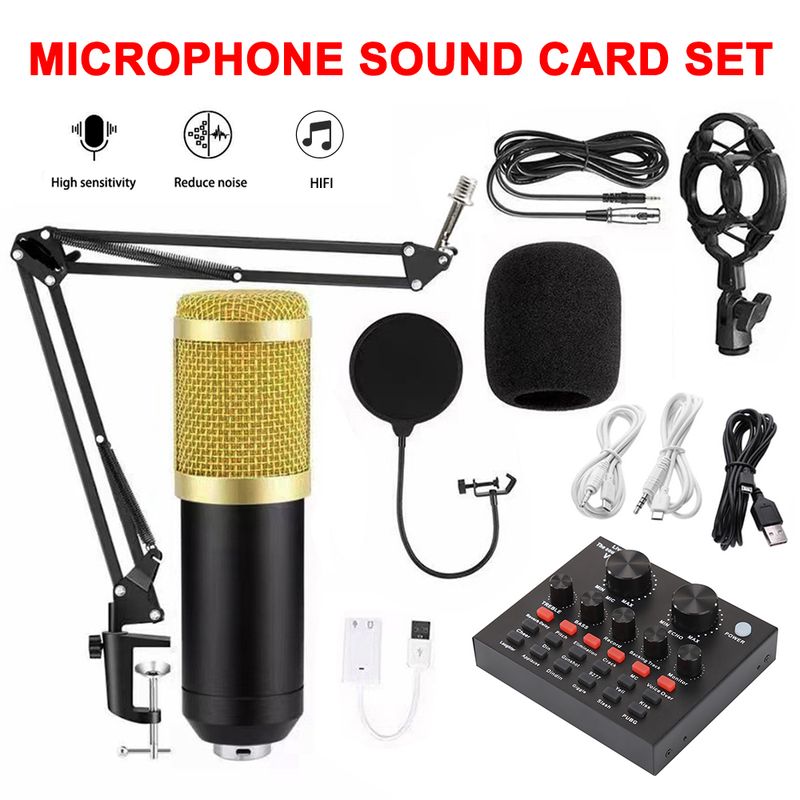 Micrófono de capacitancia de anclaje profesional Conexión inalámbrica Bluetooth para PC Karaoke Transmisión en vivo Grabación en estudio_voghion.com