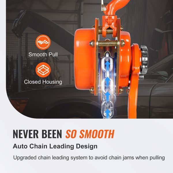 Manual Lever Chain Hoist, 3/4 Ton 1650 Lbs Capacity 10 FT Come Along, G80 Galvanized Carbon Steel With Weston Double-Pawl Brake, Auto Chain Leading_voghion.com