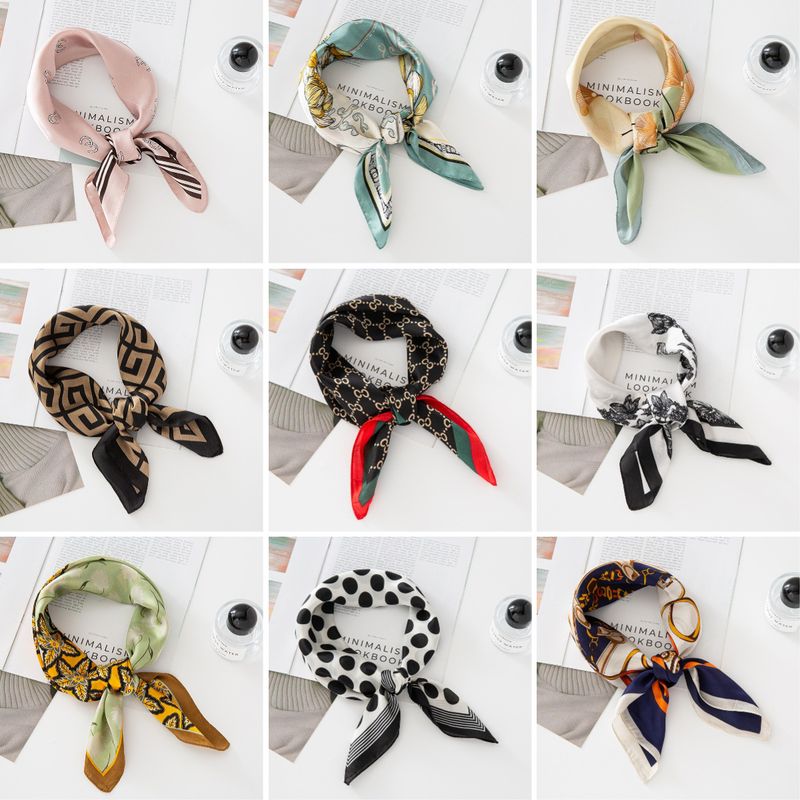 Bufanda decorativa para mujer, elegante y de gama alta, edición coreana, moda 70, cuadrada pequeña, versátil, 2024_voghion.com
