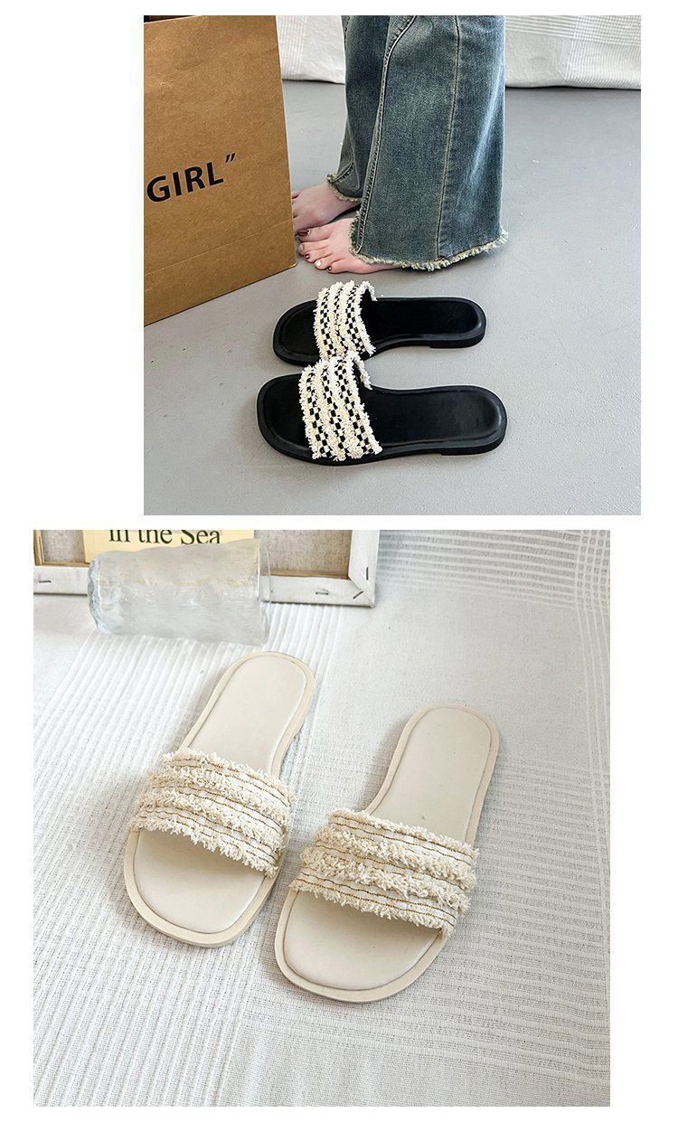 Γυναικεία φλατ σανδάλια - Κομψές καλοκαιρινές παντόφλες για παραλία και επίσημα σύνολα_voghion.com