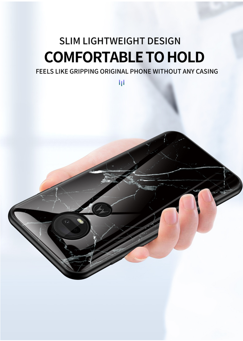Marmor glas tilfældet For Motorola G7 G8 Play Plus hærdet glas telefon Cover til Moto G8 G7 Power One_voghion.com