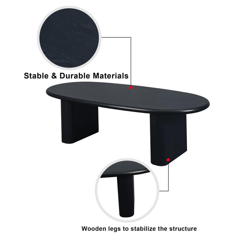 CREASION Tapered Tabletop 51'' Coffee Table Natural Wood Coffee Tables For Living Room_voghion.com