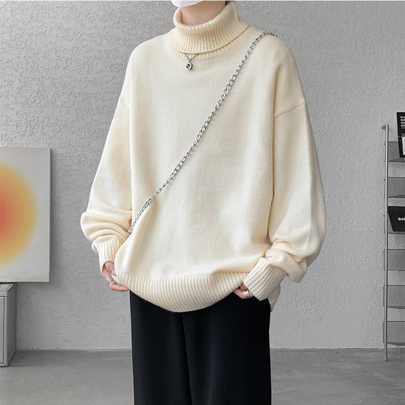Maglione dolcevita caldo e reversibile per uomo, camicia di alta qualità per autunno e inverno, maglione lavorato a maglia alla moda in stile casual e casual._voghion.com
