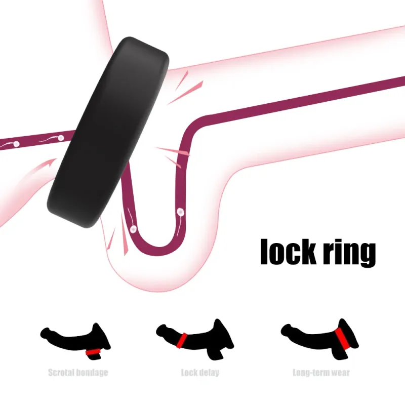 Anelli per pene maschili, blocco per ritardo dell'eiaculazione, dilatatore per testicoli scrotale, castità, anello per pene in silicone, giocattoli sessuali per uomini_voghion.com