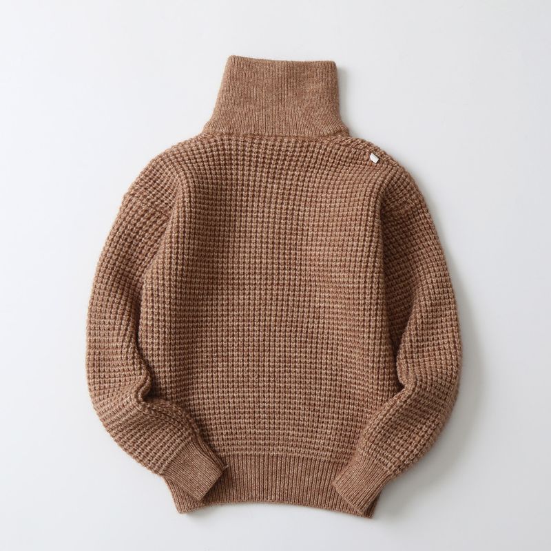 Mother & Kids Half-Zip Lambswool Sweater - Soft & Warm Winter Pullover For Big Kids (8+ Years), Classic Solid Colors (Cream, Coffee, Gray, Navy)_voghion.com