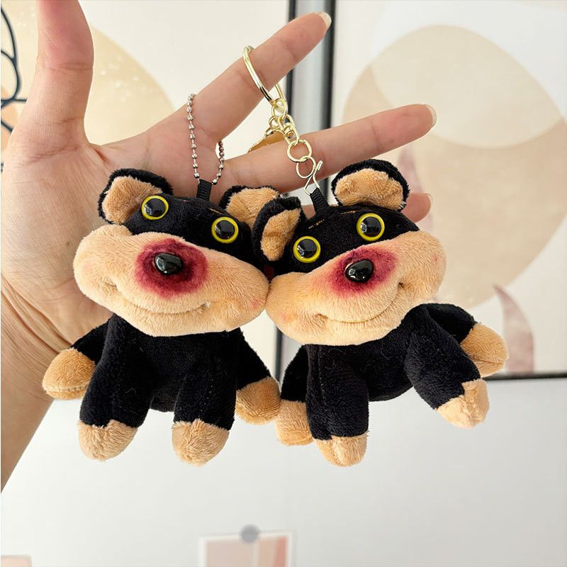 Adorabile cane piccolo peluche con morbida pelliccia corta ideale per regali portachiavi e_voghion.com