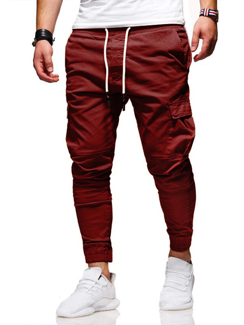 mens cargo joggers with zip pockets