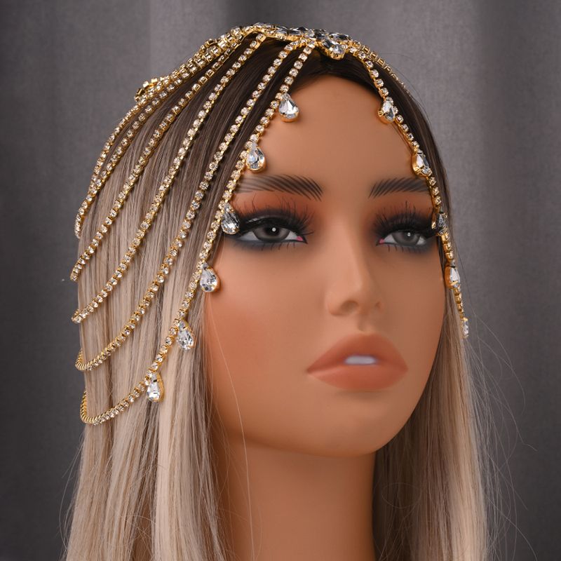 Nuova catena per capelli multistrato con strass, moda, bellezza e performance sul palco, popolare per le spose_voghion.com