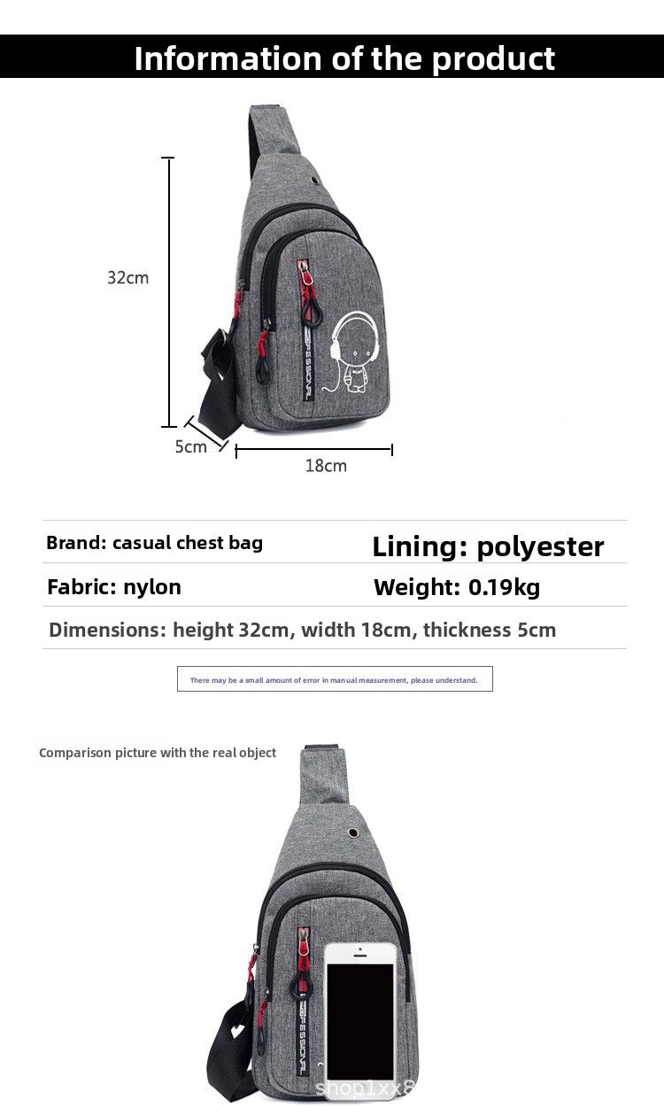 Borsa da torace in nylon, marsupio, borsa a tracolla, borsa luminosa, borsa per sport e tempo libero all'aperto._voghion.com