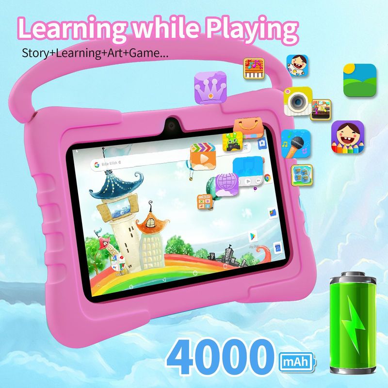 Tabletă PC pentru copii cu ecran antiexplozie de 2+32 GB, multi-țară, de 7 inci_voghion.com