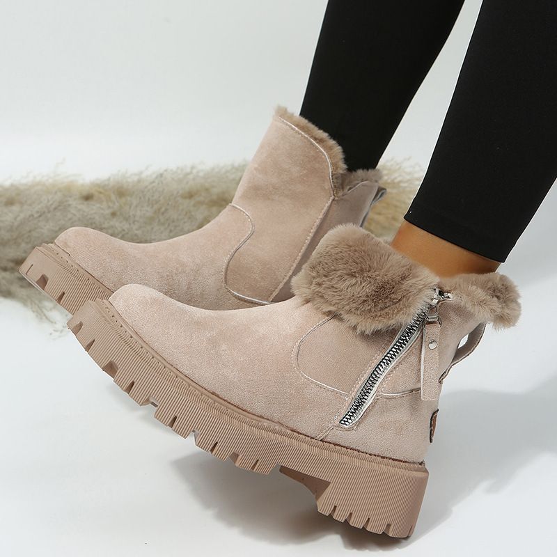 Snow 2024 Winter New Plush Lined Warm Cotton Shoes Plus Size Women's Boots_voghion.com