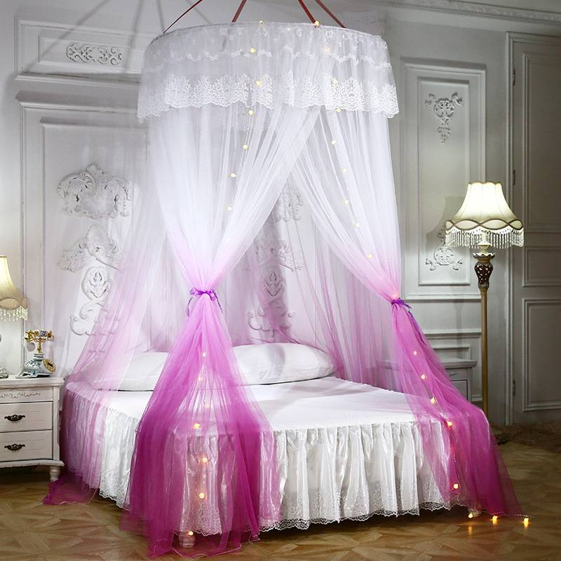 3-Door Dome Mosquito Net - Gradient Canopy Design (Floor-Length Premium Breathable Mesh Easy Setup Ideal For Bedroom Nursery & Outdoor Use)_voghion.com