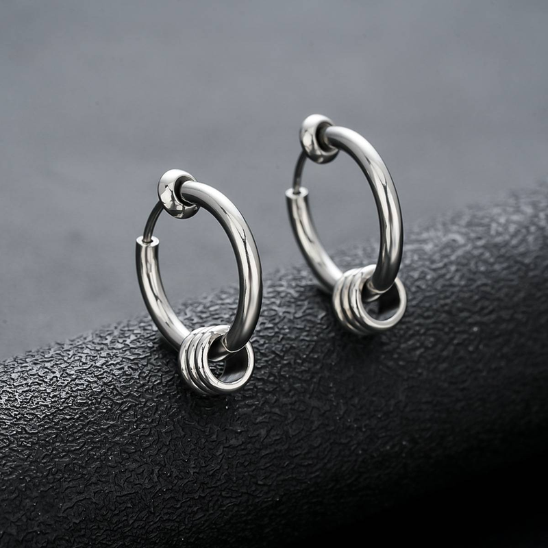 Clip Earrings Circle Ear Clips For Men, Fashionable And Trendy, Niche Design, No Piercing, Plain Circle Earrings For Women_voghion.com