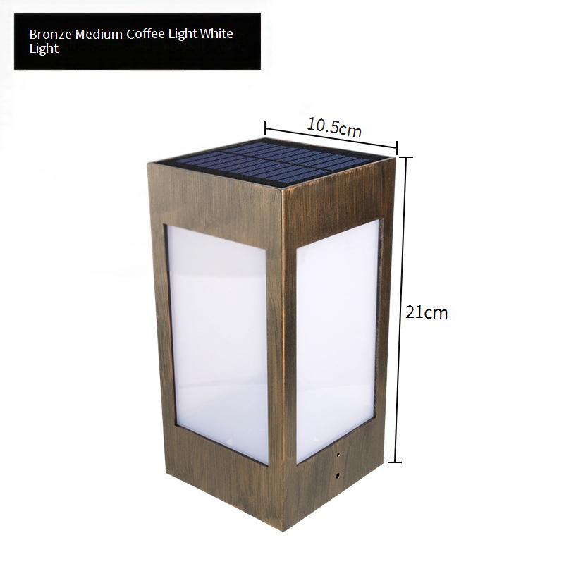 Luci solari da giardino per esterni - Luci a LED impermeabili per patio, vialetti e colonne di ville, finitura bronzo, a risparmio energetico ed ecologiche_voghion.com
