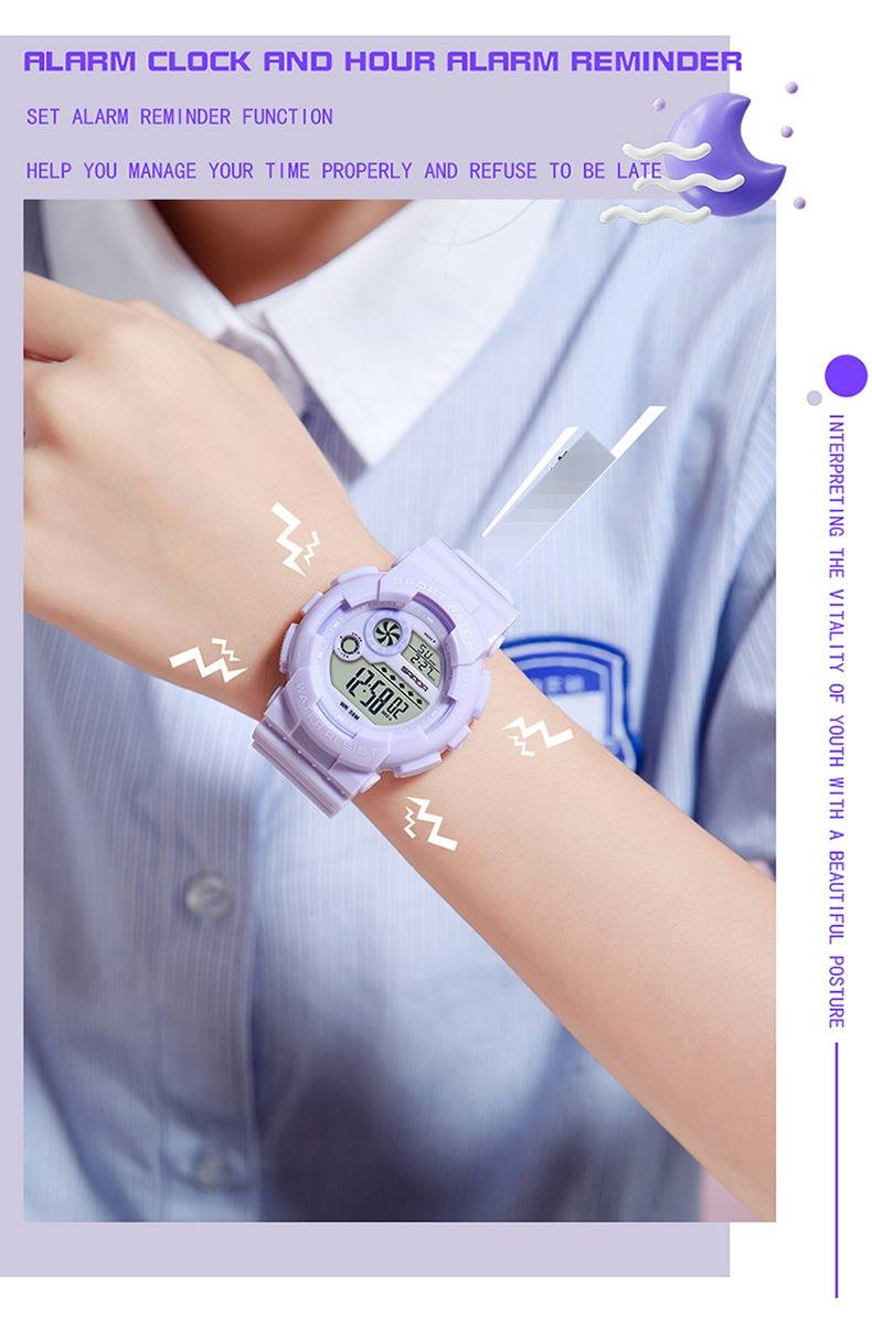 Kids Digital Sports Watch With Waterproof, Night Light, Alarm, Day & Date Display - Colorful Multi-Function Unisex Student Watch Electronic Watch_voghion.com
