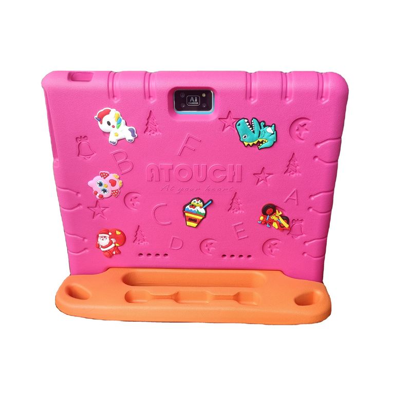 Tablette pour enfants ATOUCH K36 10,1 pouces avec contrôle parental, 128 Go de stockage, double caméra, système d'exploitation Android, Wi-Fi, étui en silicone antichoc (versions US/UK/EU/AU)_voghion.com