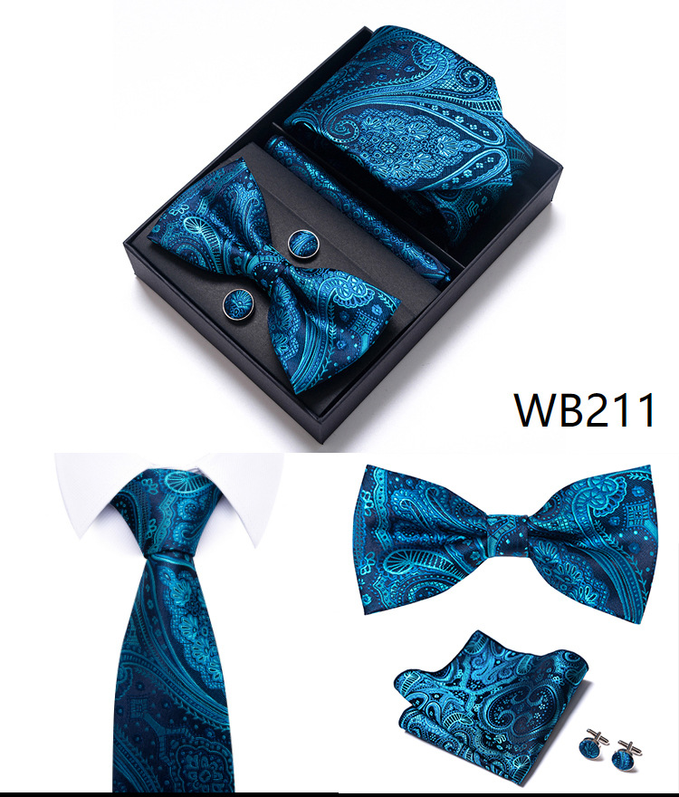Gravatas e lenços masculinos, conjunto de gravatas masculinas, caixa de presente, 6 peças, gravata formal de negócios, fabricante de guangzhou_voghion.com