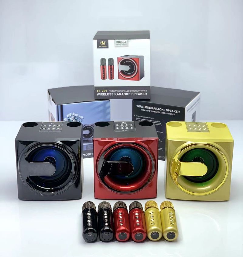 Integriertes Outdoor-Familientreffen-Set K-Song-Artefakt YS-207 drahtloses Mikrofon Bluetooth-Lautsprecher_voghion.com