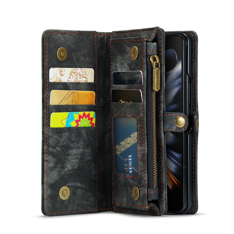 Applicable Galaxy Z Fol4 Leather Case Card Samsung Z Fol5 Phone Case Multi-Function Folding Wallet_voghion.com