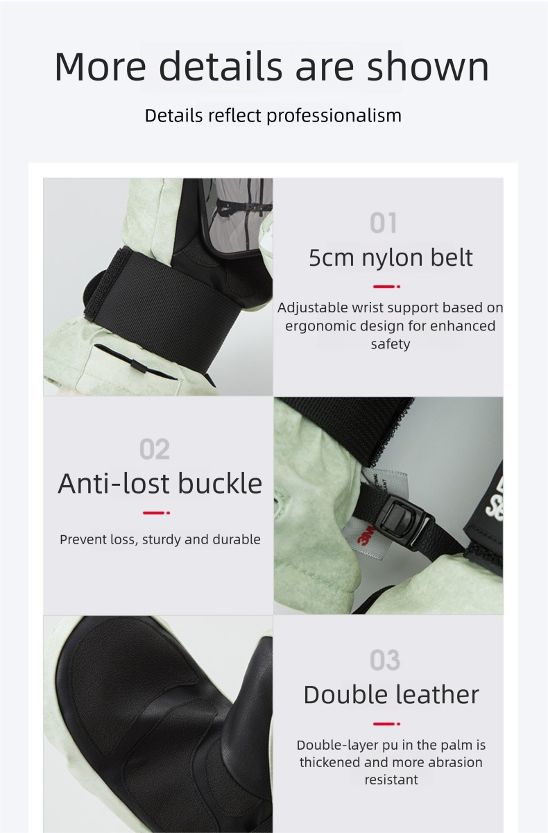 25 nuovi guanti da sci, snowboard, carving, caldi, con protezione per il polso, touchscreen, antivento, impermeabili, unisex, senza dita, 3M_voghion.com