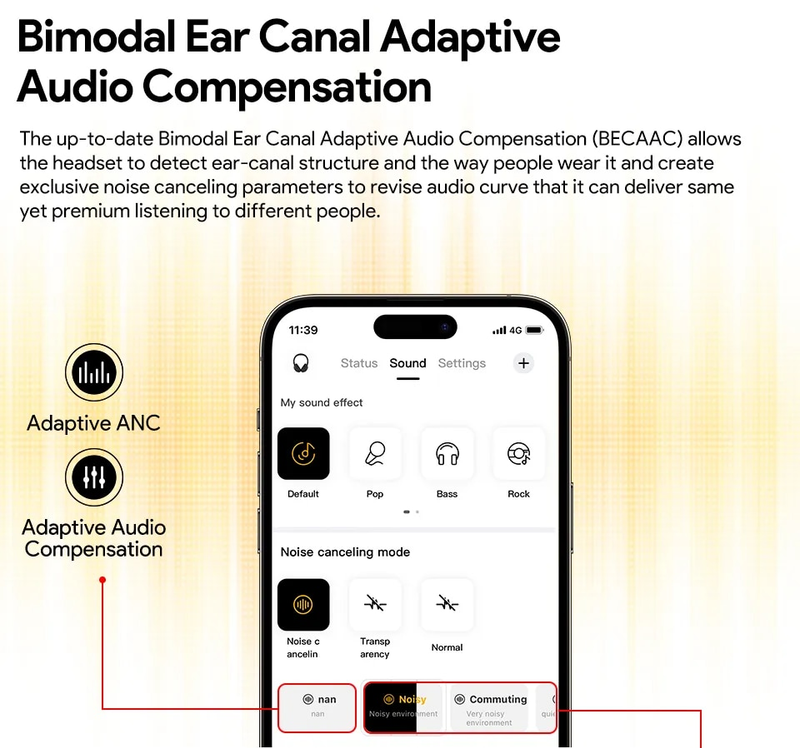 QCY H3 ANC Wireless Headphones Bluetooth 5.4 Hi-Res Audio Over Ear Headset 43dB Hybrid Active Noise Cancellation_voghion.com