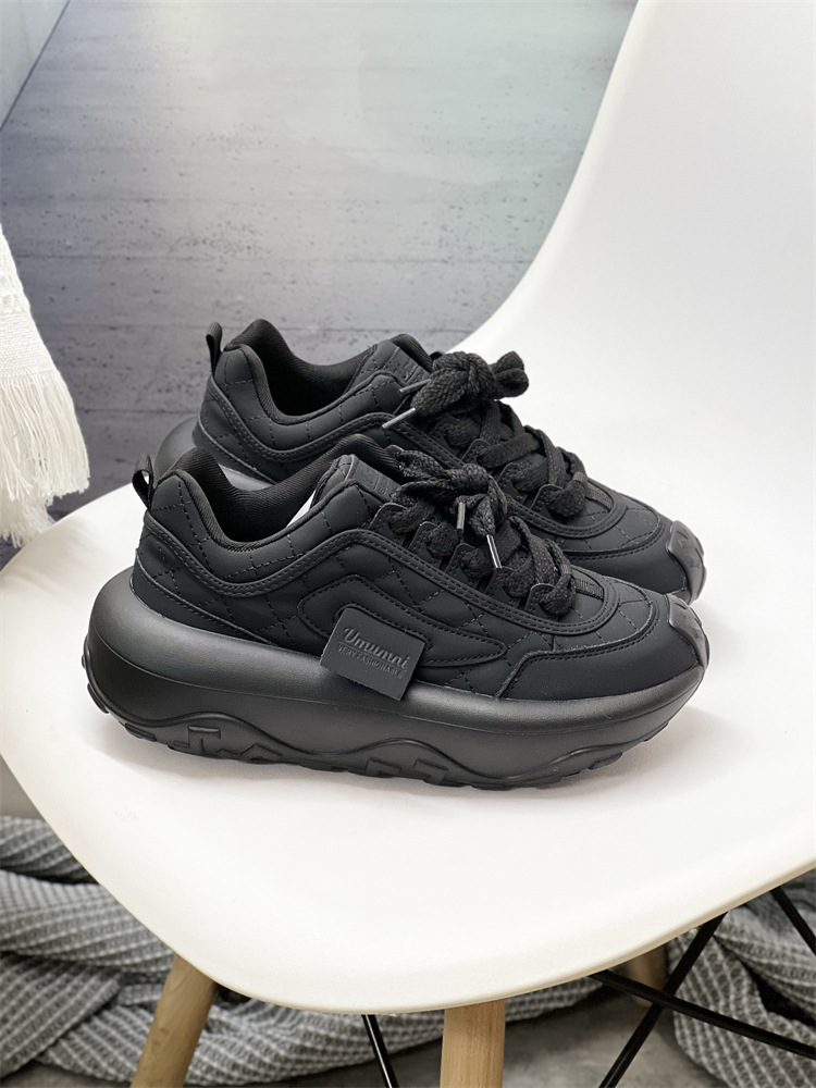 Umouni's popular thick-soled dad shoes for women 2023 autumn and winter new Hong Kong style ins trend retro versatile leisure sports_voghion.com