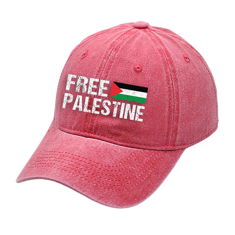 Gorra de béisbol Palestina Libre con la bandera palestina impresa_voghion.com