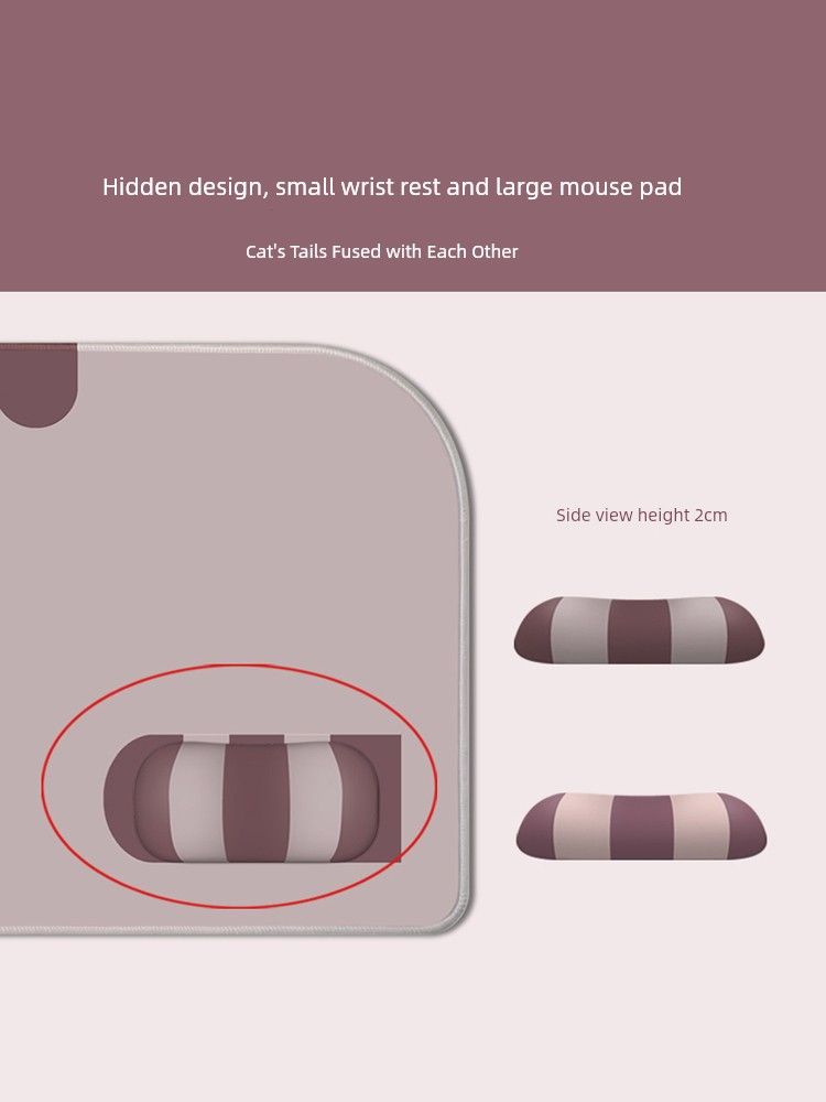 Oniwwertraff Qualitéit Original Iwwergrouss Maus Séiss Kaz Verdickt Armband Computertastatur Kaddo Fir Meedercher Büro Handgelenk Silica Gel Pad_voghion.com