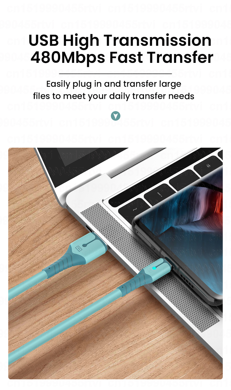 Type USB C Cable 5A Fast Charging USB C Cable for Huawei Data Cord Charger USB Type C Cable For Honor Xiaomi P    able  _voghion.com