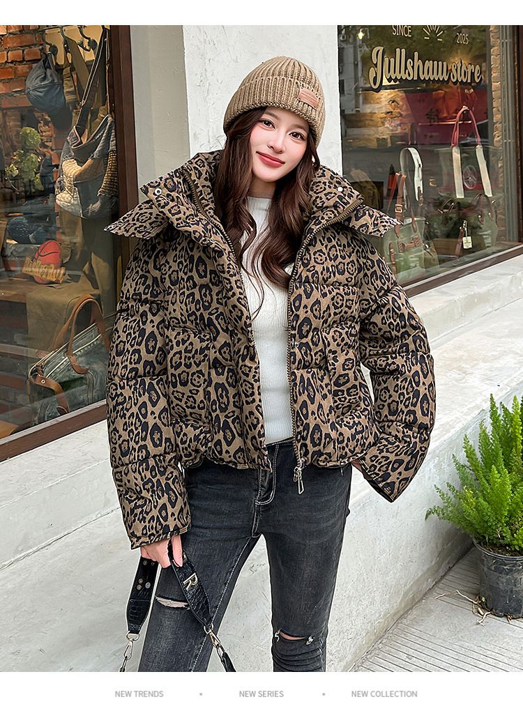 Women Parkas Coats Jackets Zipper Leopard Print Hooded Coat Stand Collar Y2k Streetwear Jacket Work Outerwear Autumn Winter_voghion.com