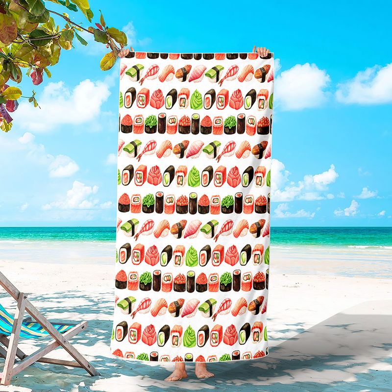 Toalha de praia de melancia estampada toalha de surf adulto cobertor absorvente à beira-mar xale_voghion.com