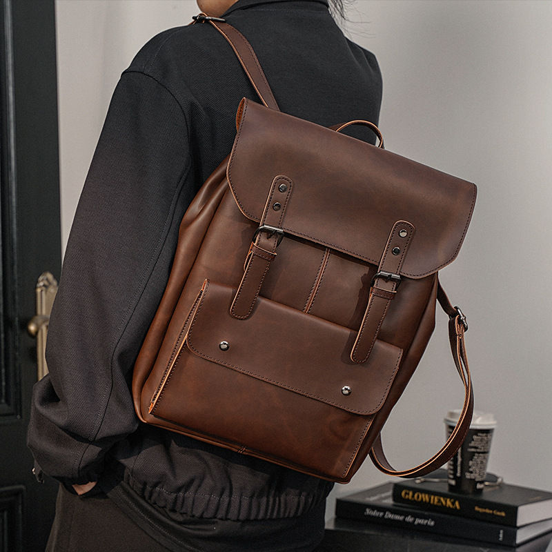 Neuer minimalistischer Retro-Rucksack in koreanischer Version, Freizeitrucksack, Herrenrucksack, Herren- und Damenrucksack, Reisetasche, Computertasche_voghion.com