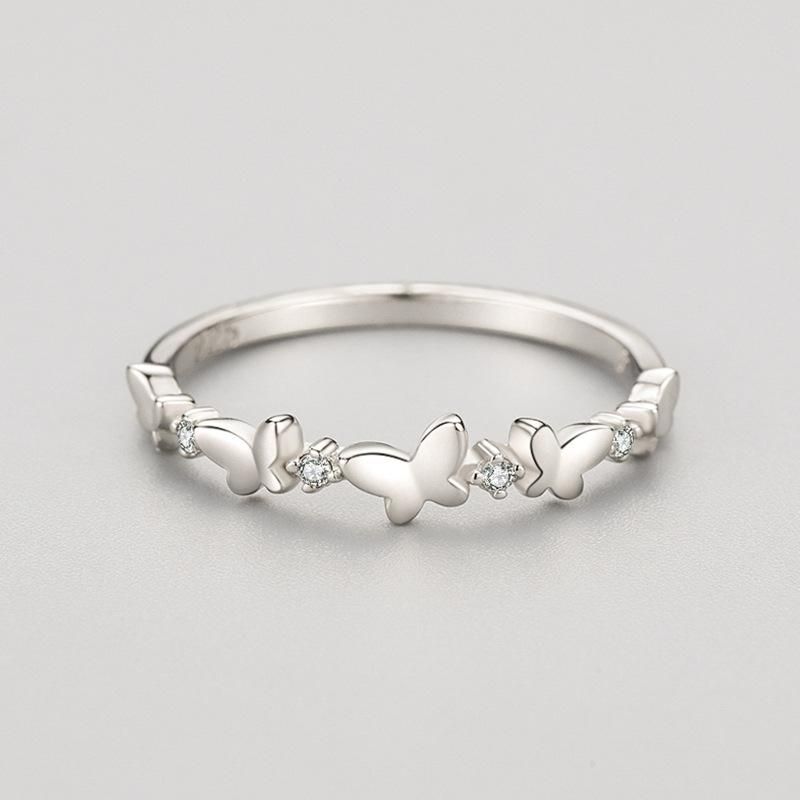 Tancise Classic Zircon Silver Ring Ladies Jewelry Wedding Promise Party Gift_voghion.com