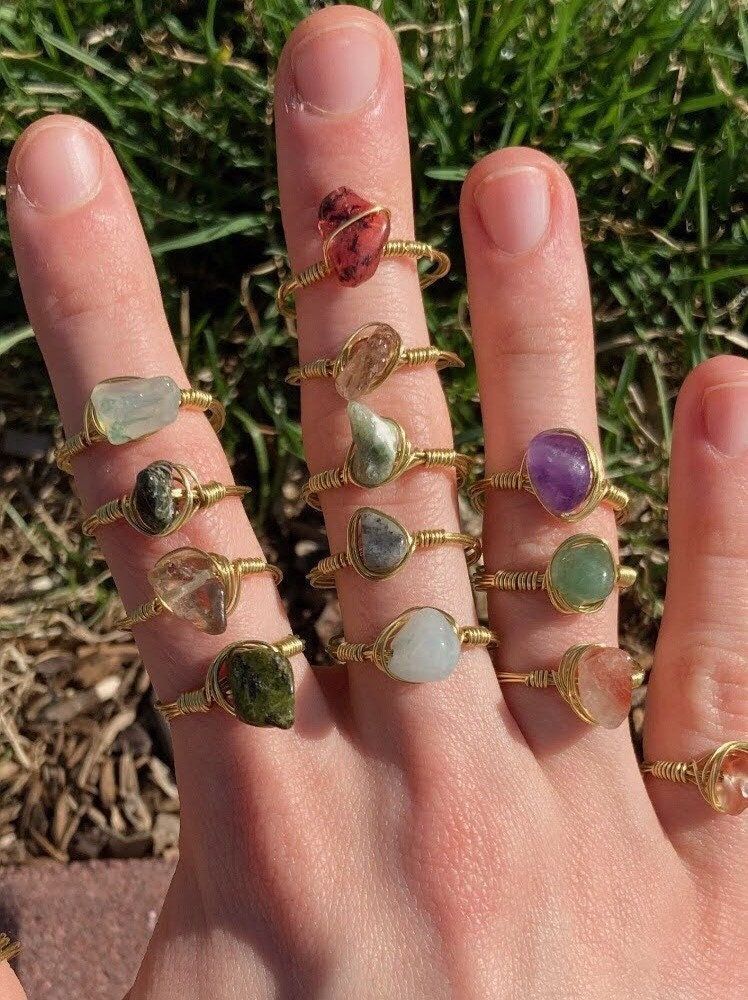 Ins Style Internet Celebrity Hip-Hop Ring Handgefertigter gewebter Draht umwickelt Täglicher Schmuck Gerade_voghion.com