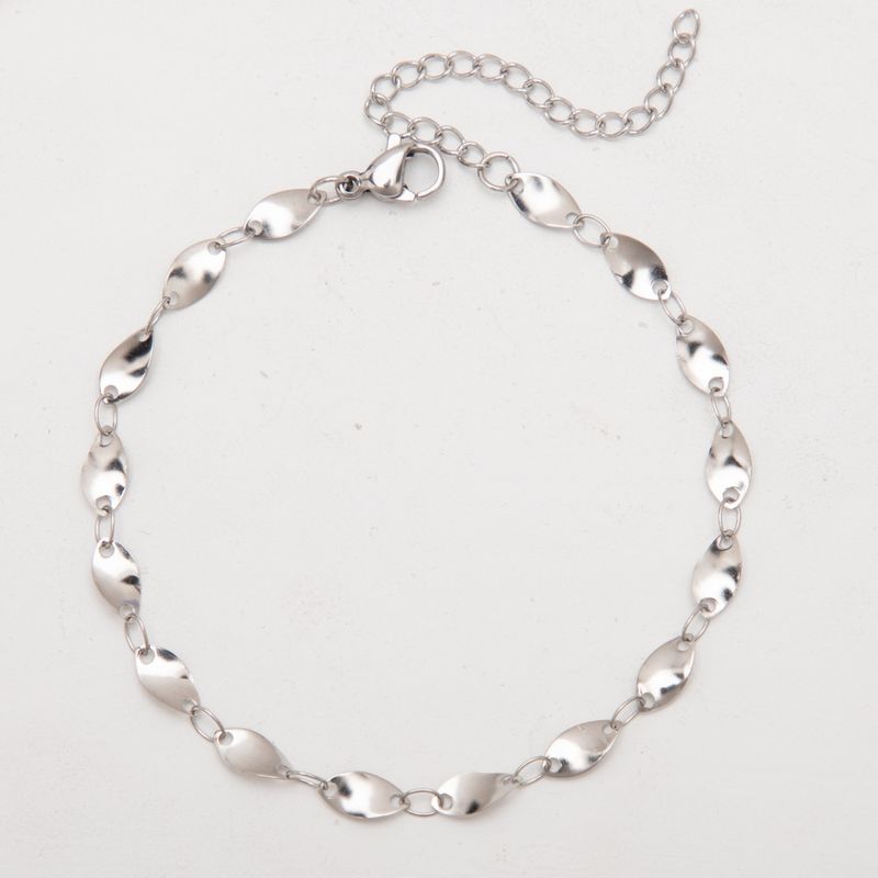 Cavigliera in acciaio inossidabile, di alta qualità, fatta a mano, con catena saldata, geometrica, semplice, alla moda, in titanio, versatile._voghion.com