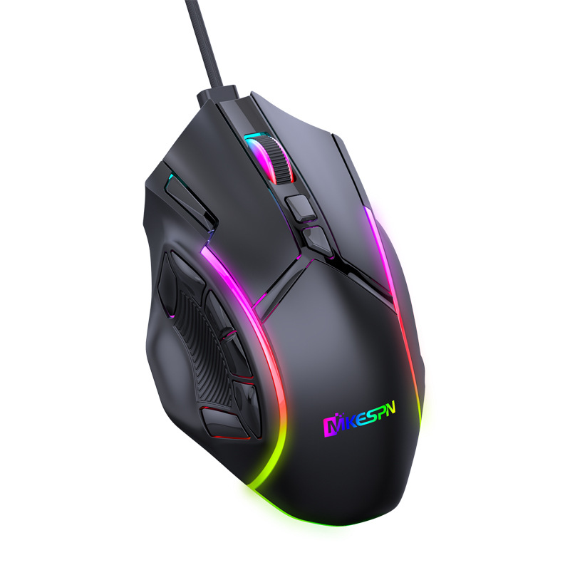 12800DPI Fre Makro RGB Gaming Maus 12 Programmierbare Tasten Spiel Maus RGB Licht Max Bis 6 Ebenen Für PC mac Gun PUBG Laptop_voghion.com