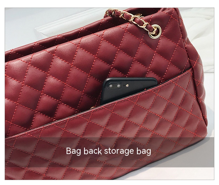 Big Bag Women's 2023 New Trendy Lingge Chain Bag Korean Version One Shoulder Crossbody Bag Fashion Embroidery Handbag_voghion.com