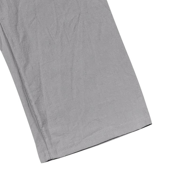 Pantaloni casual da spiaggia da uomo nuovi, in lino, tinta unita, con coulisse e bottoni_voghion.com