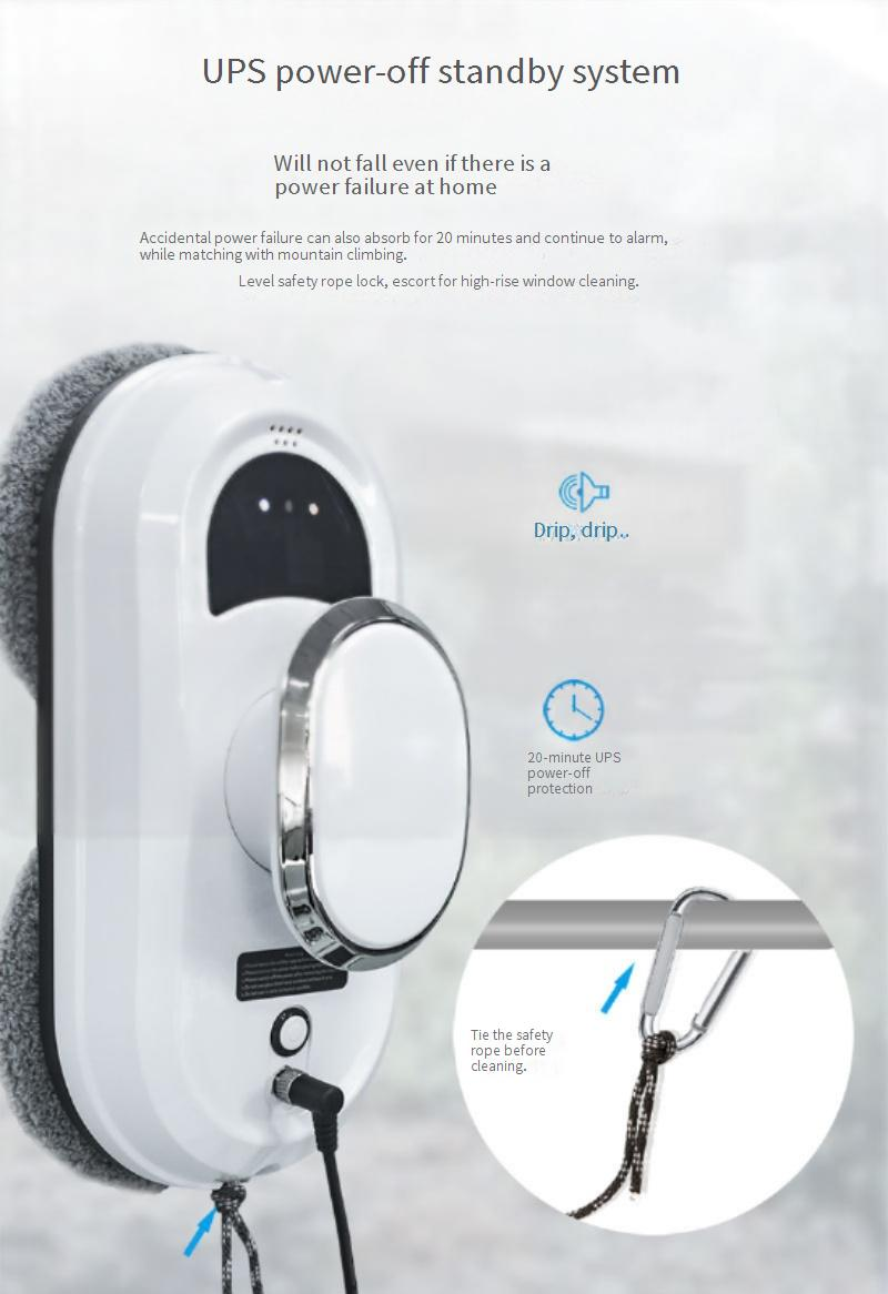 Robot de curățare a ferestrelor Hotel Home Cleaning Robot de curățare a ferestrelor Telecomandă inteligentă Dispozitiv de curățare a ferestrelor multi-scenă_voghion.com