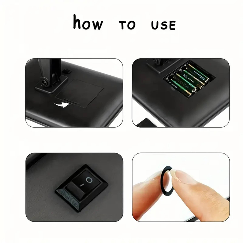Miroir de maquillage à LED, type table, simple face, portable, pour bureau, dortoir étudiant, avec lumière, rangement rotatif_voghion.com