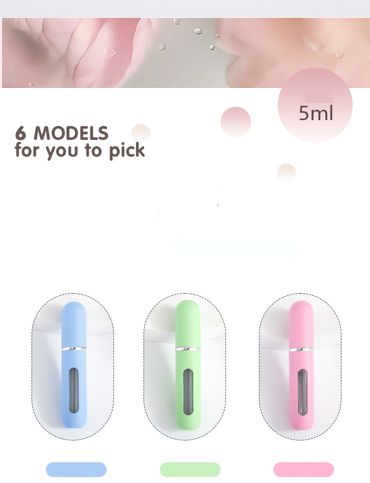 Akcesoria do perfum Spot Candy Color 5ml Dno Butelka z bezpośrednim napełnianiem Butelka z rozpylaczem z pompką Aluminiowa butelka z dziurkaczem do perfum_voghion.com