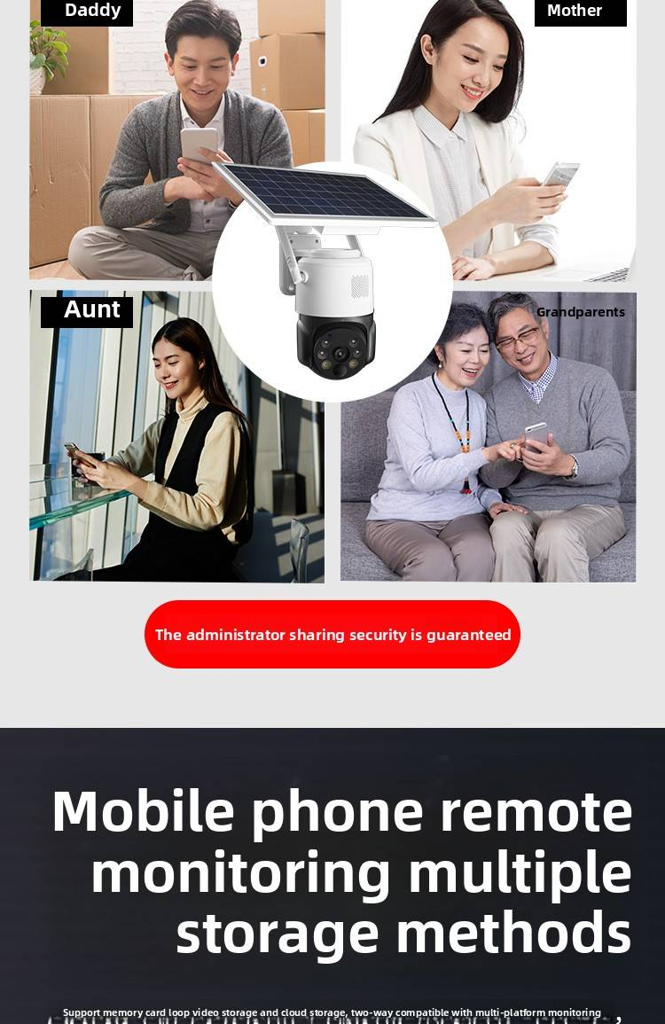 Solar Wireless Security Camera - 360° Panoramic View With AI Motion Detection (No Blind Spots Night Vision Mobile Remote Viewing IP66 Weatherproof)_voghion.com